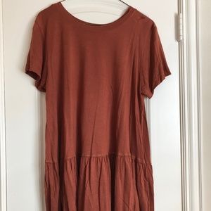 TRULY MADLY DEEPLY Orange Peplum/Babydoll Blouse